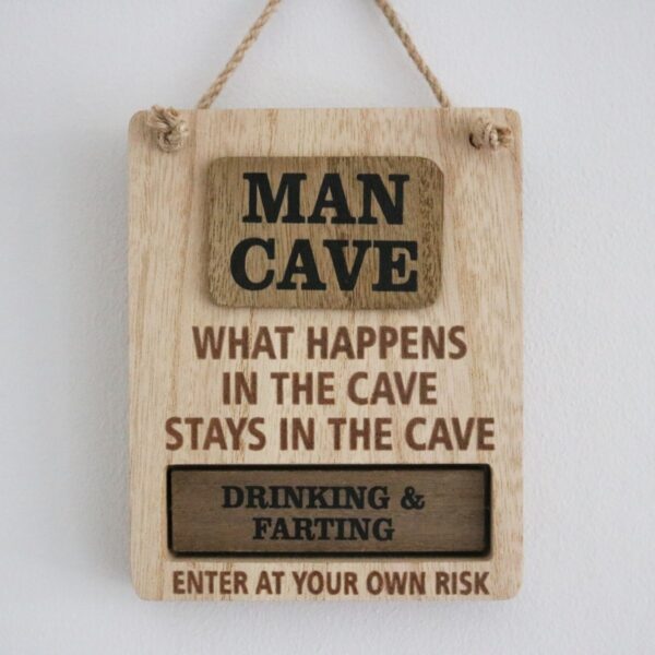 man cave spinning plaque sign 1