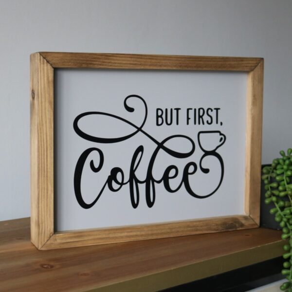 but first, coffee wooden sign - product image