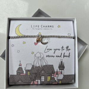 Life charms bracelet moon and back