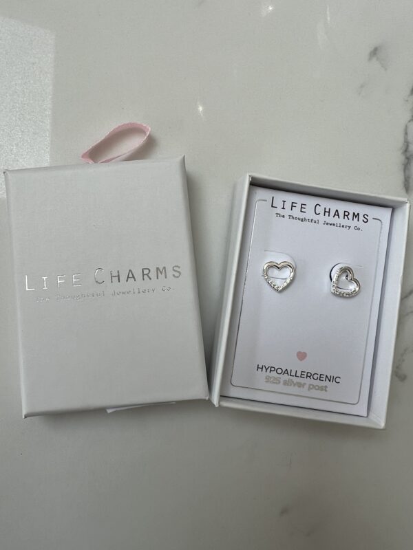 Life charms heart earrings main image